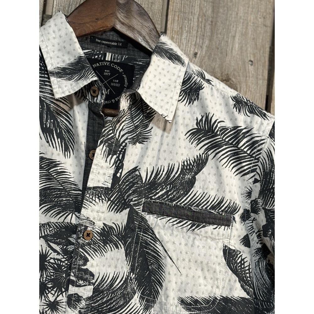 Native Code Tropical Print Cotton Short Sleeve Hawaiian Shirt – Men's Medium‎